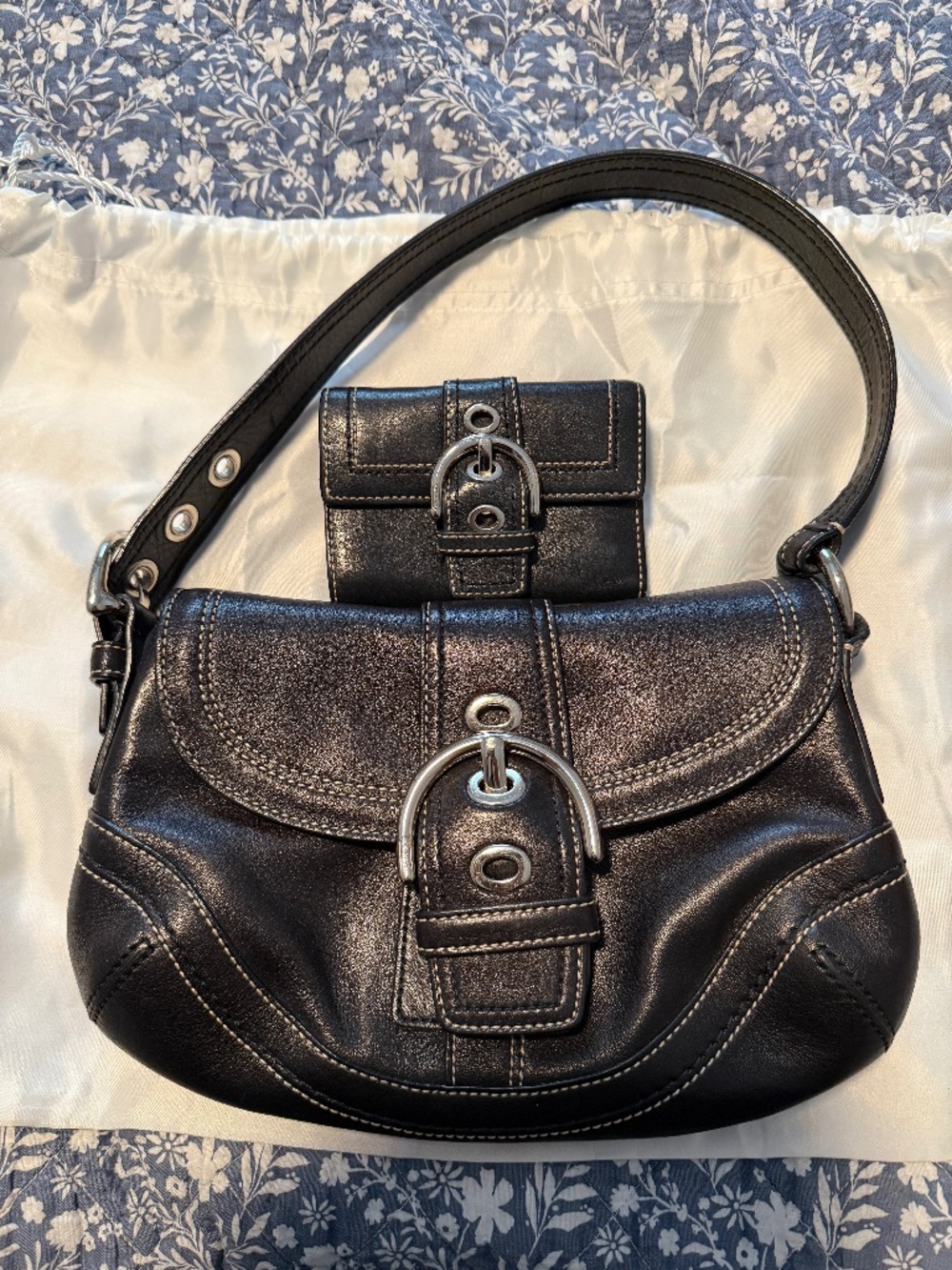 Coach Black SOHO bag with matching wallet